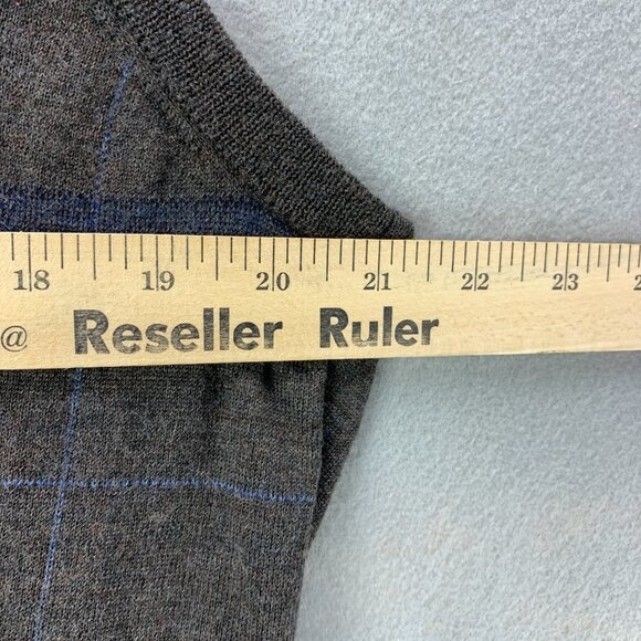 Brooks Brothers Mens Sweater Vest Extra Large Pullover Merino Wool Gray Blue - Picture 10 of 12